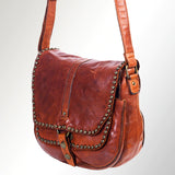 Spaghetti Western Brown Studded Messanger Bag