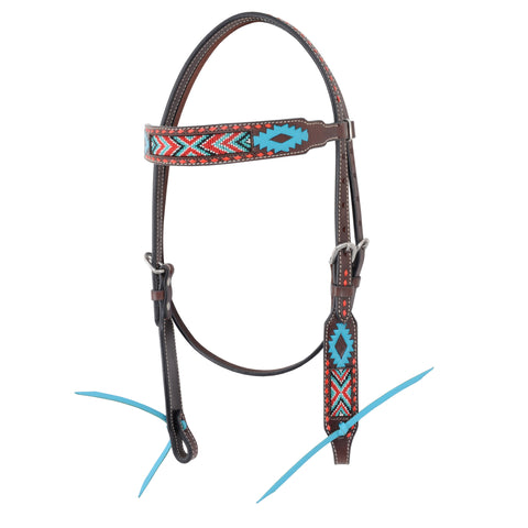 Oxbow Aztec Beaded Browband Headstall 