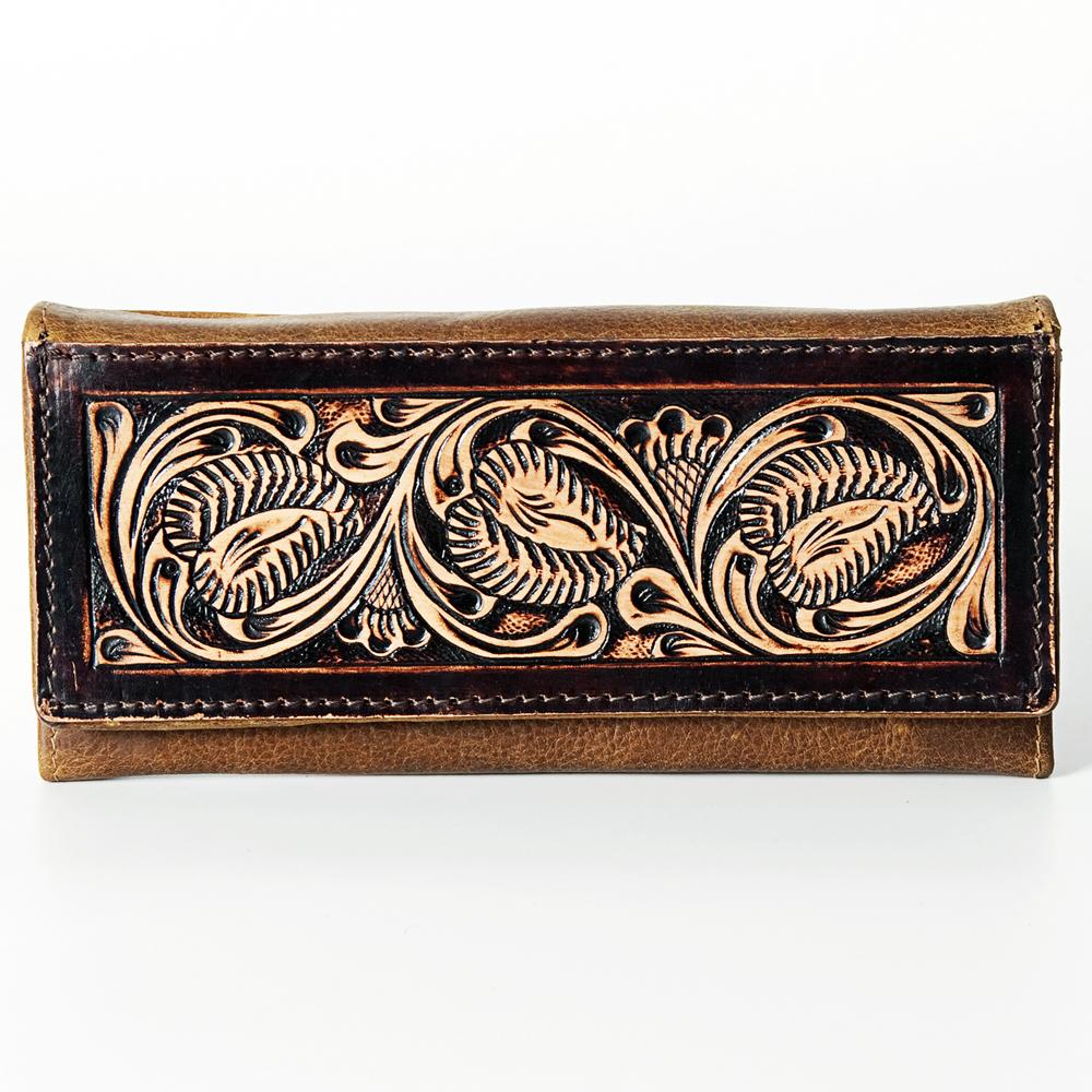 American Darling Brown Tooled Wallet