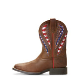 Ariat Kid's Red, White, and Blue Quickdraw VentTEK Square Toe Boot 