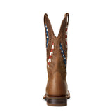 Ariat Brown American Flag Quickdraw Venttek Square Toe Boot