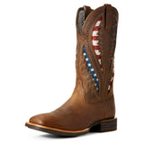 Ariat Brown American Flag Quickdraw Venttek Square Toe Boot