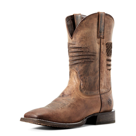 Ariat Weathered Tan Circuit Patriot Square Toe Boot 