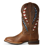 Ariat Brown American Flag Quickdraw Venttek Square Toe Boot