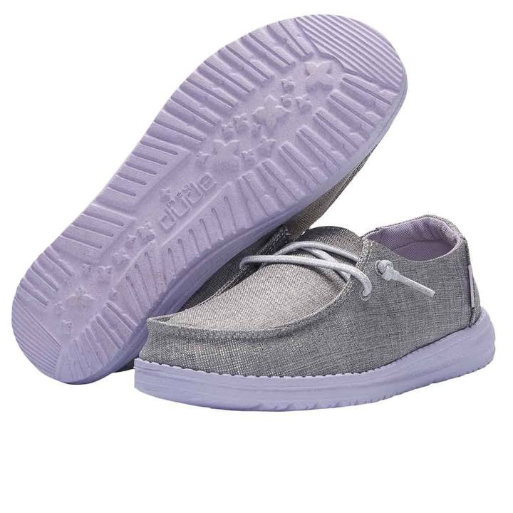 Hey Dude Wendy Youth Sparkling Grey Lilac Hey Dude Wendy Youth Sparkling Grey Lilac