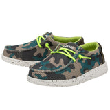 Hey Dude Youth Wally Sox Taupe Camo