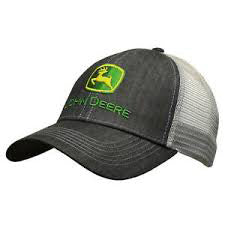 John Deere Charcoal Grey and Green Cap