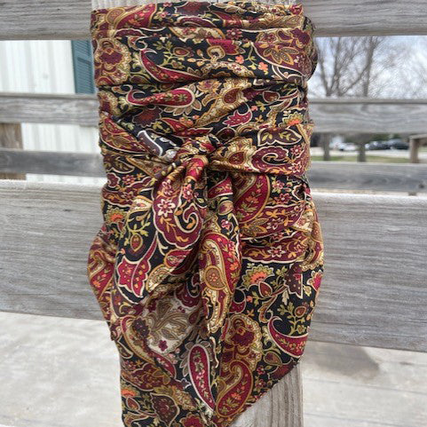 Burgundy and Beige Paisley Wild Rag