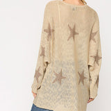 Gigio USA Women's Sand Stars Dolman Sweater