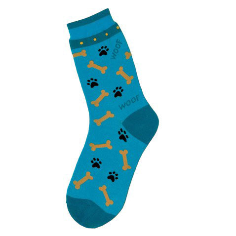 Foot Traffic Women's Paw Print and Dog Bone Socks