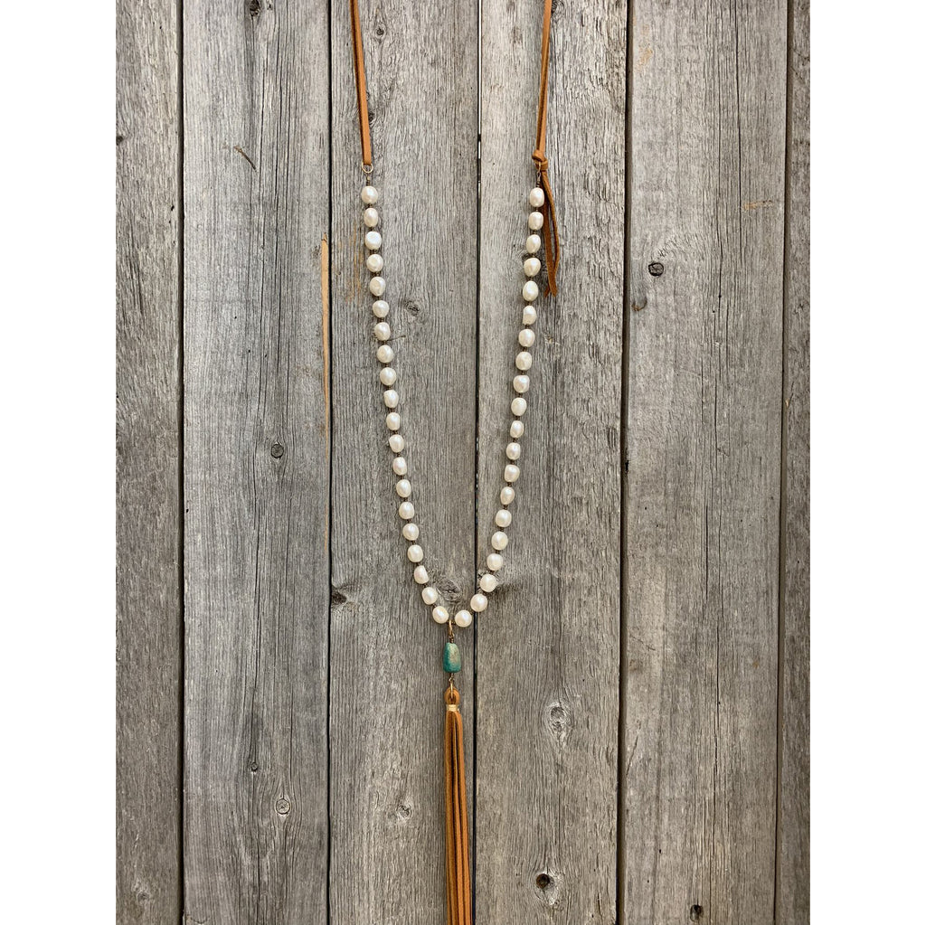 J.Forks Designs Freshwater Pearl Tassel Necklace