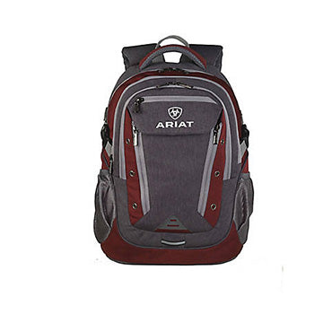 Ariat Backpack Grey With Burgundy Accents