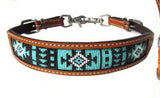 Showman Turquoise Beaded Inlay Wither Strap