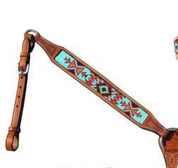 Shiloh Turquoise/Brown/Burgundy Beaded Breast Collar