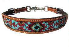 Shiloh Turquoise/Brown/Burgundy Beaded Wither Strap