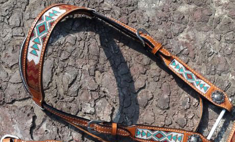 Shiloh Multi Color Beaded Inlay Headstall