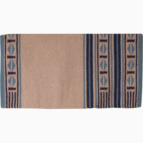 Mustang Blue and Cream New Zealand Wool Blanket 