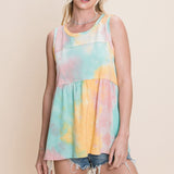 Mango and Pink Tie Dye Tank