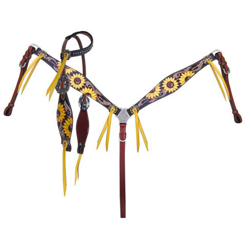 Showman Sunflower Headstall and Breast Collar