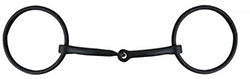 Showman Black Steel Ring Snaffle