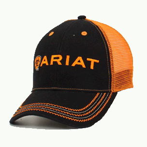 Ariat Black and Orange Mesh Cap