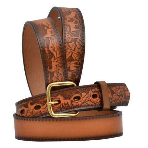 Kid's Brown Horse Name Belt 