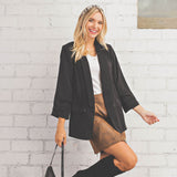 Kori America Women's Solid Blazer with Printed Lining