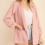 Kori America Women's Solid Blazer with Printed Lining