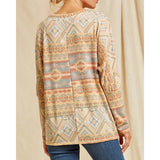 Andree Unit Women's Marigold and Blue Aztec Top
