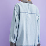 Chambray Contrast Button Down Shirt