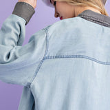 Chambray Contrast Button Down Shirt