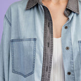 Chambray Contrast Button Down Shirt