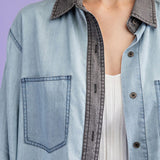 Chambray Contrast Button Down Shirt