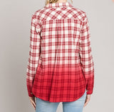 Heyson Women's Dip Dye Plaid Long Sleeve