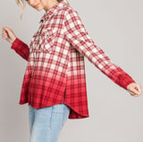 Heyson Women's Dip Dye Plaid Long Sleeve