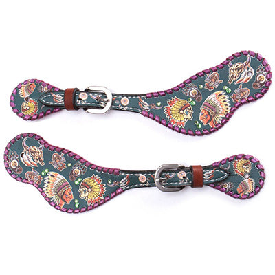 Ladies Purple Tribal Spur Straps