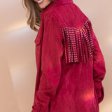 Red Swayze Fringe Blouse