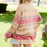 Aztec Suede Shirt Cardigan