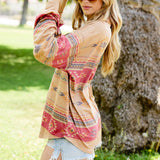 Aztec Suede Shirt Cardigan