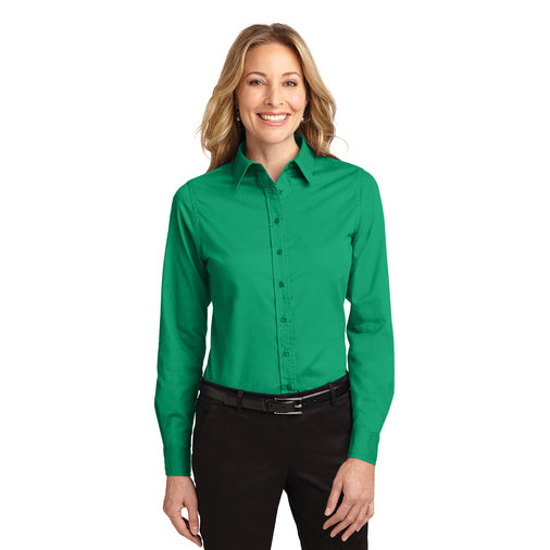 Port Authority Women's COURT GREEN Long Sleeve Easy Care Shirt Port Authority Women's COURT GREEN Long Sleeve Easy Care Shirt