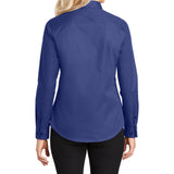 Port Authority Women's Mediterranean Blue Long Sleeve Shirt