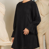 Solid Black Cable Knit Dress