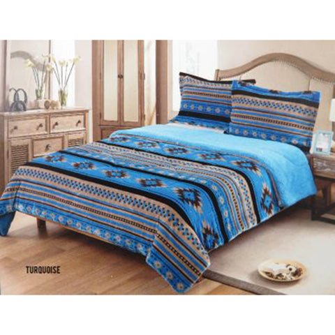Southwest 3 pc Queen Comforter Set - Turquoise
