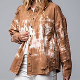 Rust Tie Dyed Wash Twill Shacket