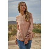 CES Femme Women's Diamond Print Long Sleeve Top