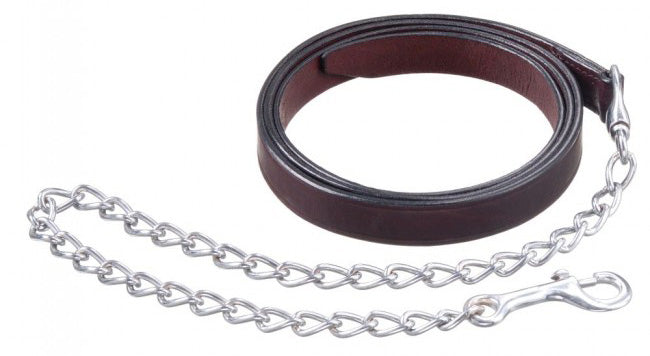 Dark Oiled Leather Lead/Chain