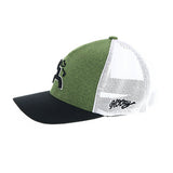 Hooey Green and White Golfer Cap
