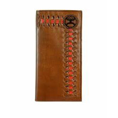 Hooey Brown Red Interlace Checkbook