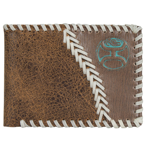 Hooey Brown and Turquoise Whipstitch Bifold 