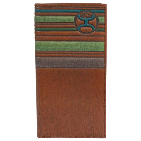 Hooey Tan, Green, and Blue Stripe Rodeo Wallet 